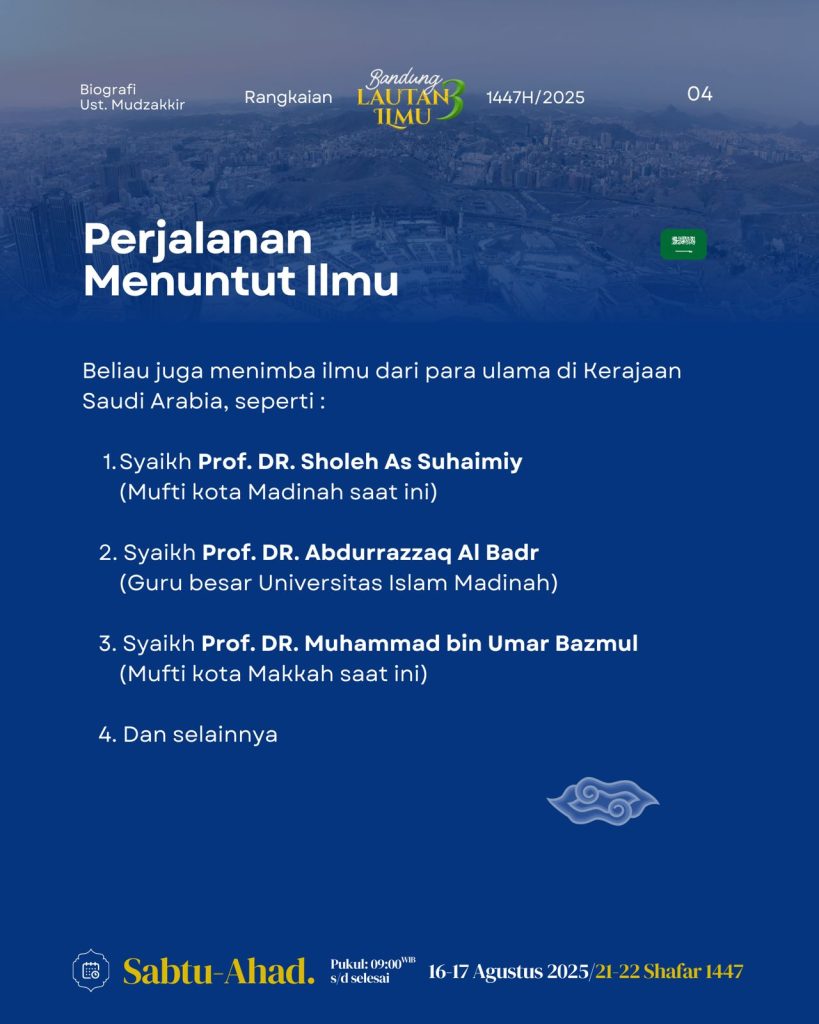 Biografi Al-Ustadz Mudzakkir Abd Razaq, Lc